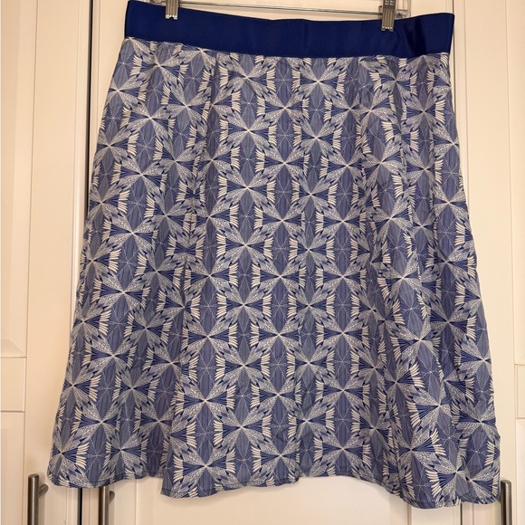 Pendleton A-Line Skirt with Blue and White Leaf Pattern - Picture 1 of 5